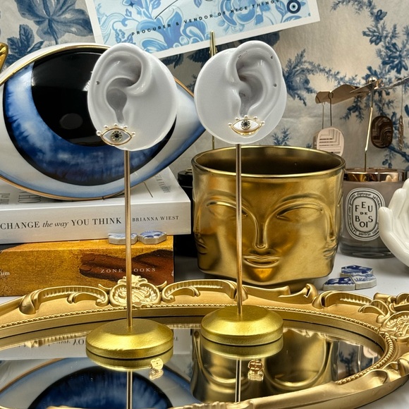 🆕 KATE SPADE 🧿 NWT Evil Eye Statement Studs - Crystal & Pearl - Picture 12 of 15